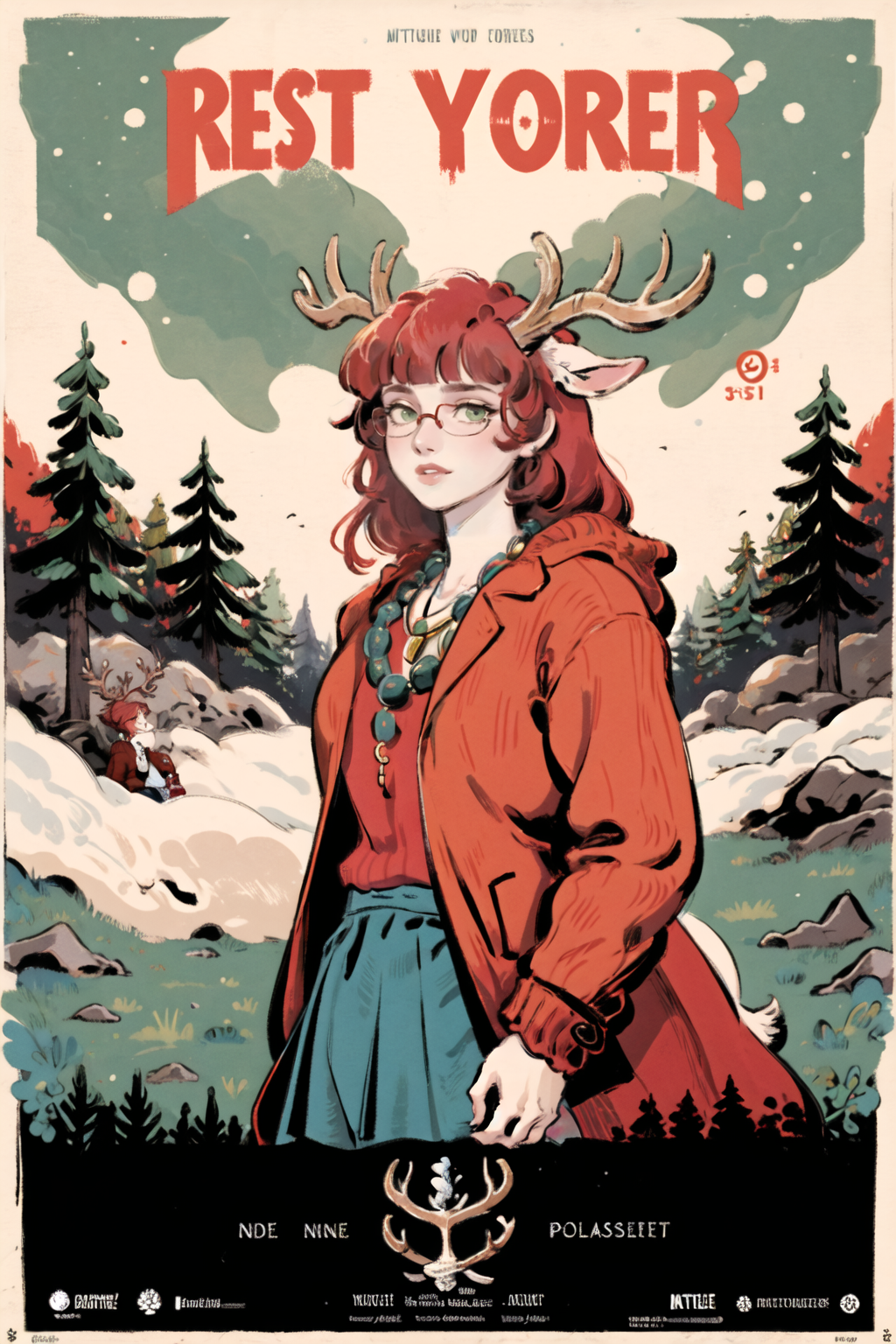 00105-231429142-best quality,masterpiece,hires,deep forest,pine tree, _1girl,kid,solo,red glasses,((red hair)),green eyes,long straight hair,blu.png